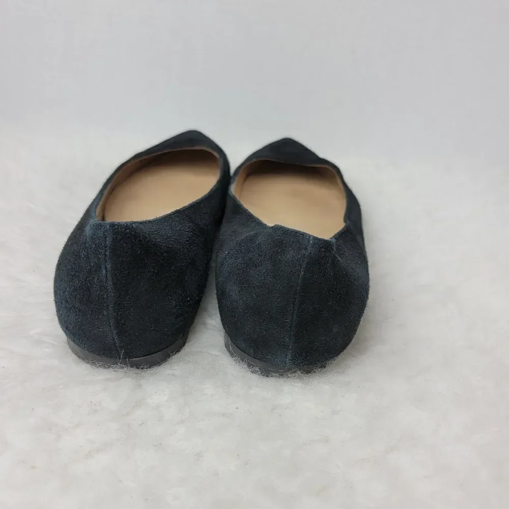 M. Gemi Black Suede Pointed Toe Flats  Ballet Womens Shoes Size 6.5 US 37 EUR